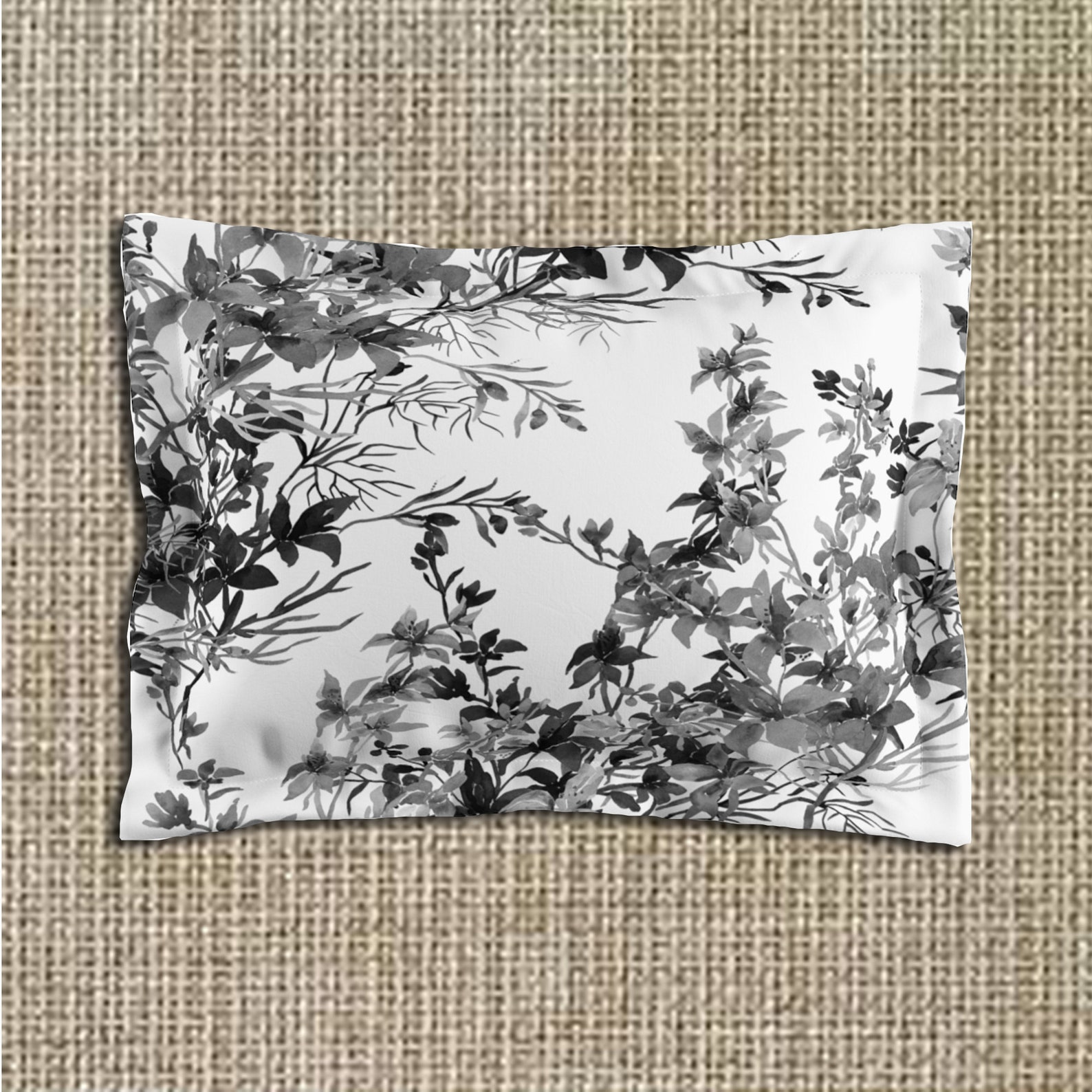 Comforter Set Queen King Twin Size White With Black Floral Etsy