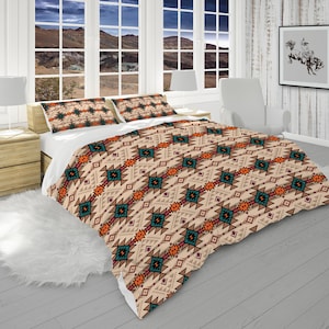 Southwest Comforter, King, Queen, Twin, Twin XL Size and Boho Pillow Shams, Native Americans Bedroom Decor