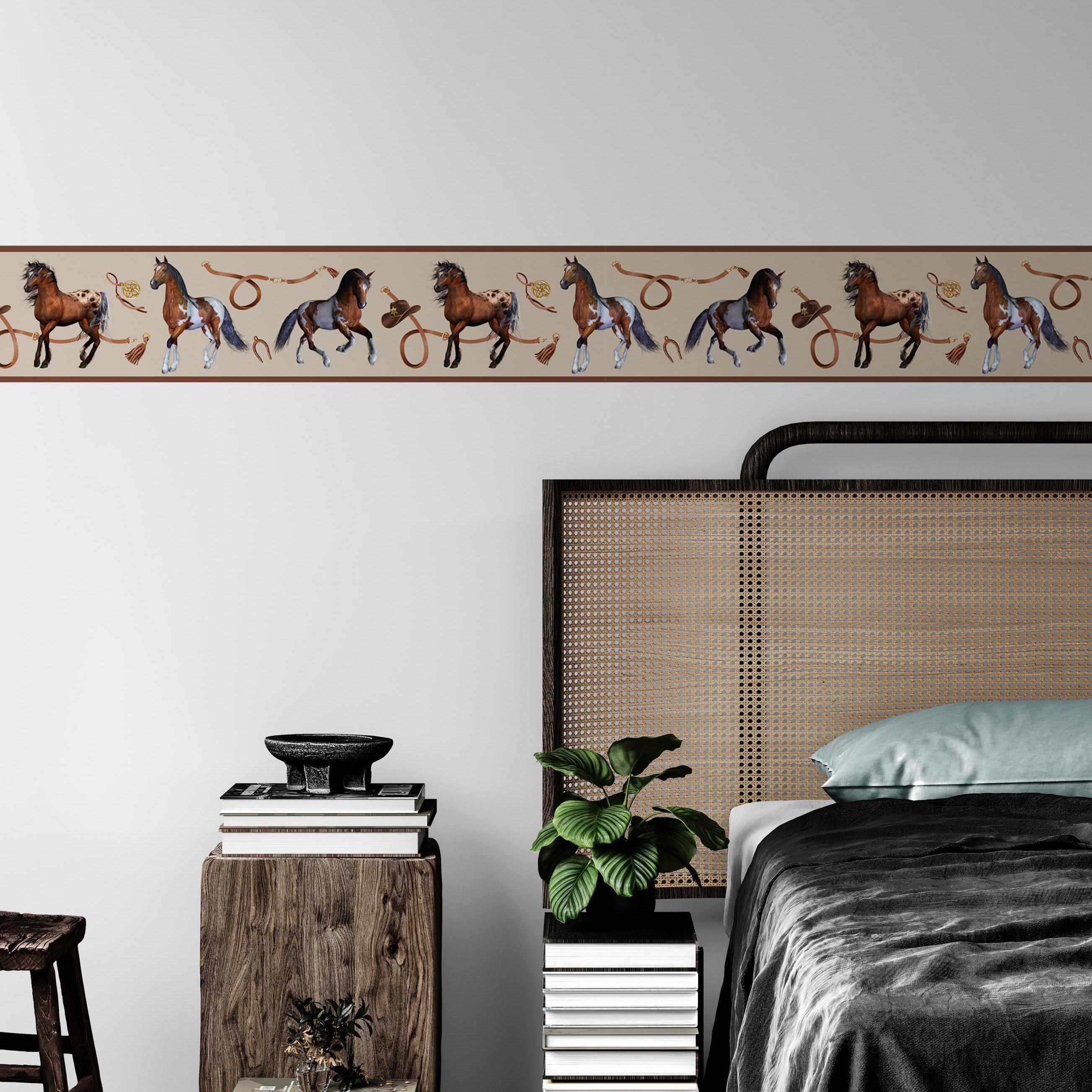Borde de papel tapiz autoadhesivo con caballo, decoración equina,  decoración rústica de rancho occidental - Etsy México, image size:2605x2605