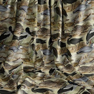 Heron Fabric, Waterfowl Hunting Cotton by the Yard, Vintage Birds Fabric for Quilting, Sewing and Decor