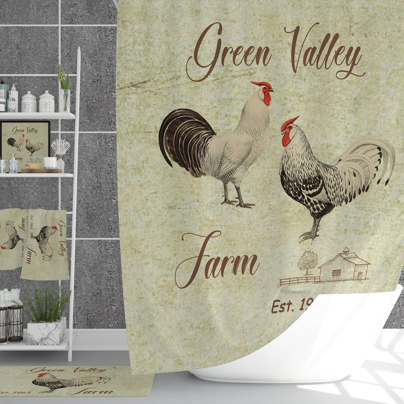 Farmhouse Shower Curtain - Etsy