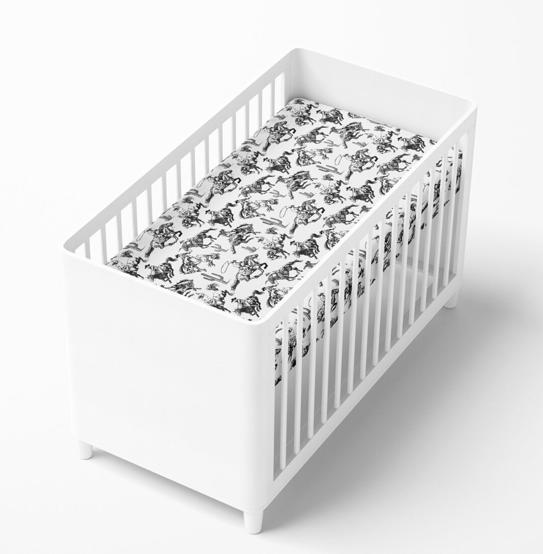 Jersey Fitted Crib Sheet, Western Baby Bedding, Cowboy Baby Boy Gift Etsy