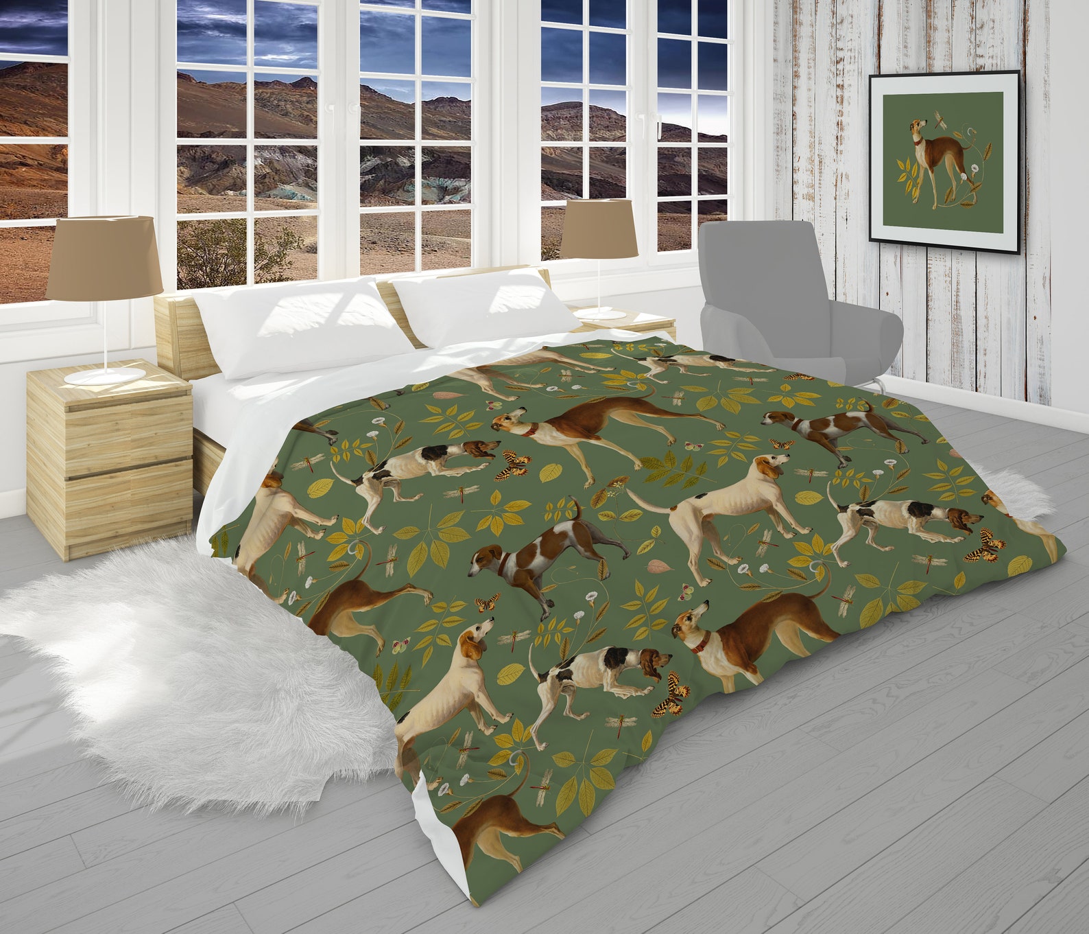Hunting Dog Comforter Twin Twin XL Queen King Size or Sage Etsy