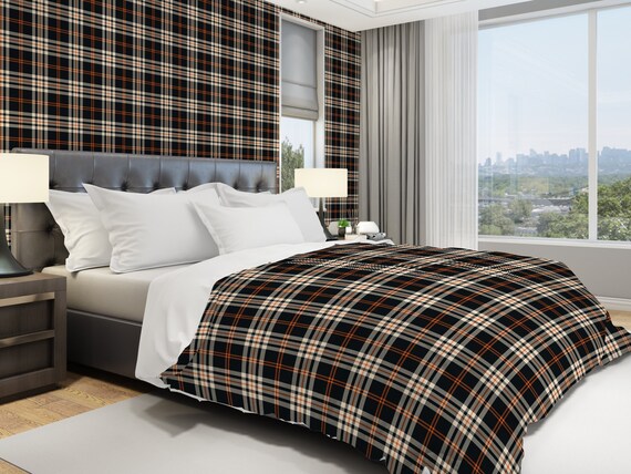 Cute Bedding Set Plaid Comforter King Queen Twin Twin XL Size and Checkered Pillow Shams Dark Bedroom Decor Etsy UK