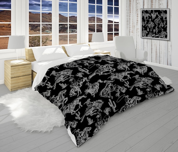 Black Comforter Cowboy Bedding Southwestern Comforter King Queen Twin Twin XL and Pillow Shams Standard King Size Etsy UK