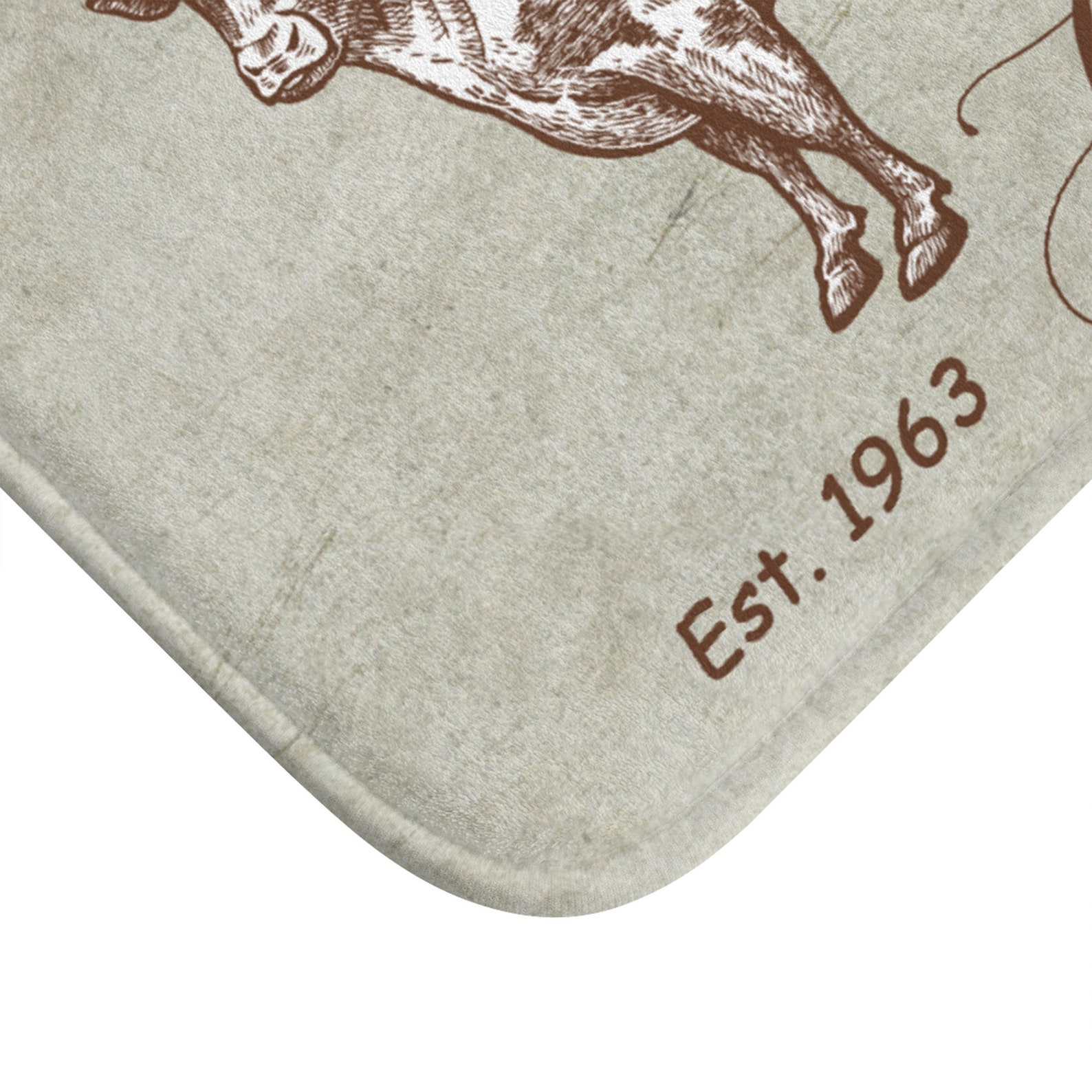 Custom Cow Bath Mat Farmhouse Bathroom Rug Personalized Farm Etsy