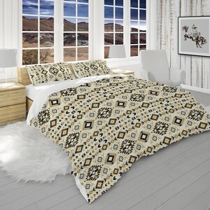 Tribal Southwest Comforter King, Queen, Twin, Twin XL Size with Boho Pillow Shams, Native Americans Decor