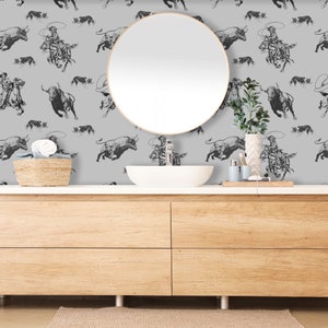 Cowboy Wallpaper, Western Wall Paper With Horses, Southwestern Decor