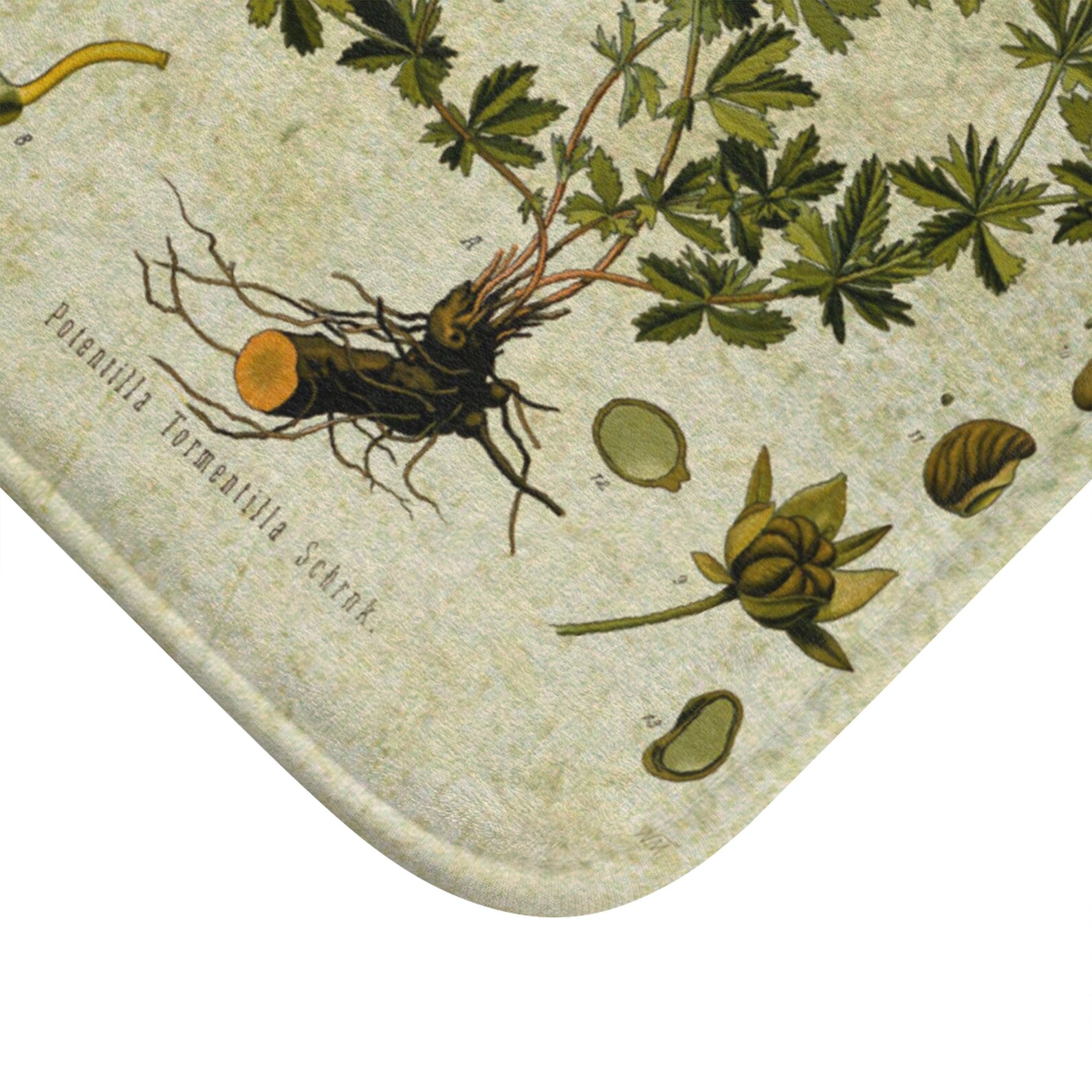 Bath Mat With Yellow Flowers Vintage Country Decor Botanical Etsy