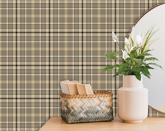 Beige Wallpaper, Plaid Wall Paper, Geometric Wall Paper Peel and Stick, Wallpaper Living Room, Bedroom Wall Decor
