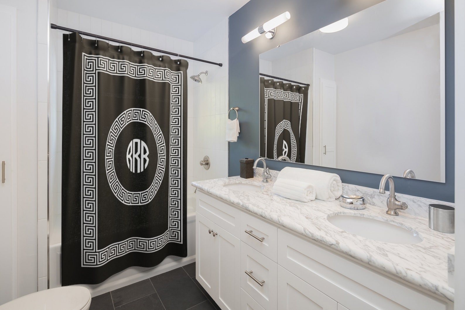 Newport Monogram Shower Curtain