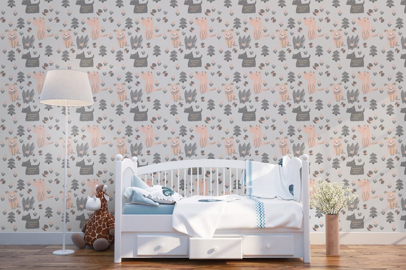 Removable Wallpaper with Funny Dogs Peel & Stick Wall Decal | Etsy