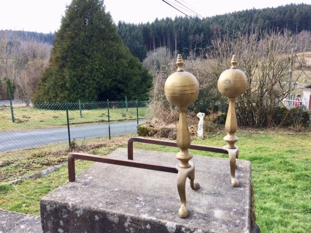 Firedogs ou Andrions 1940S, Original Français Forge à Main, Poste Libre