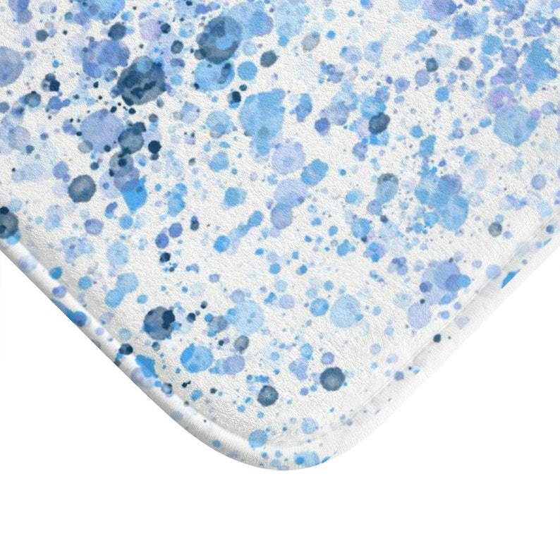 Abstract Bath Mat Purple Bathroom Decor Bath Decor Blue Splatter