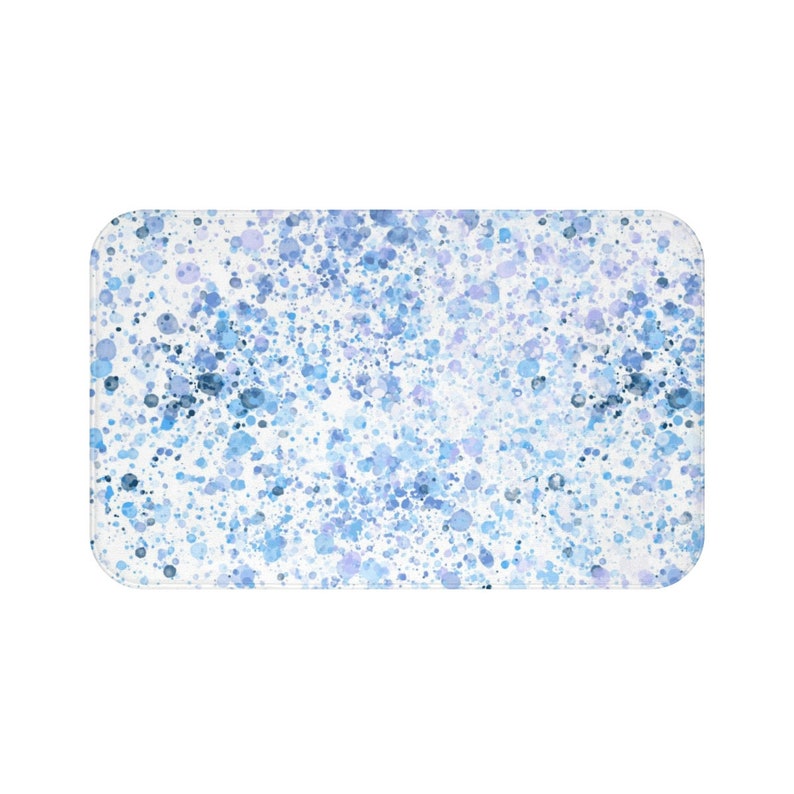Abstract Bath Mat Purple Bathroom Decor Bath Decor Blue Splatter
