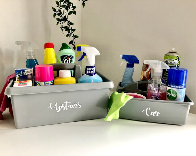 Mrs Hinch Large Grey White Carry Caddy With Carrying Handle Etsy