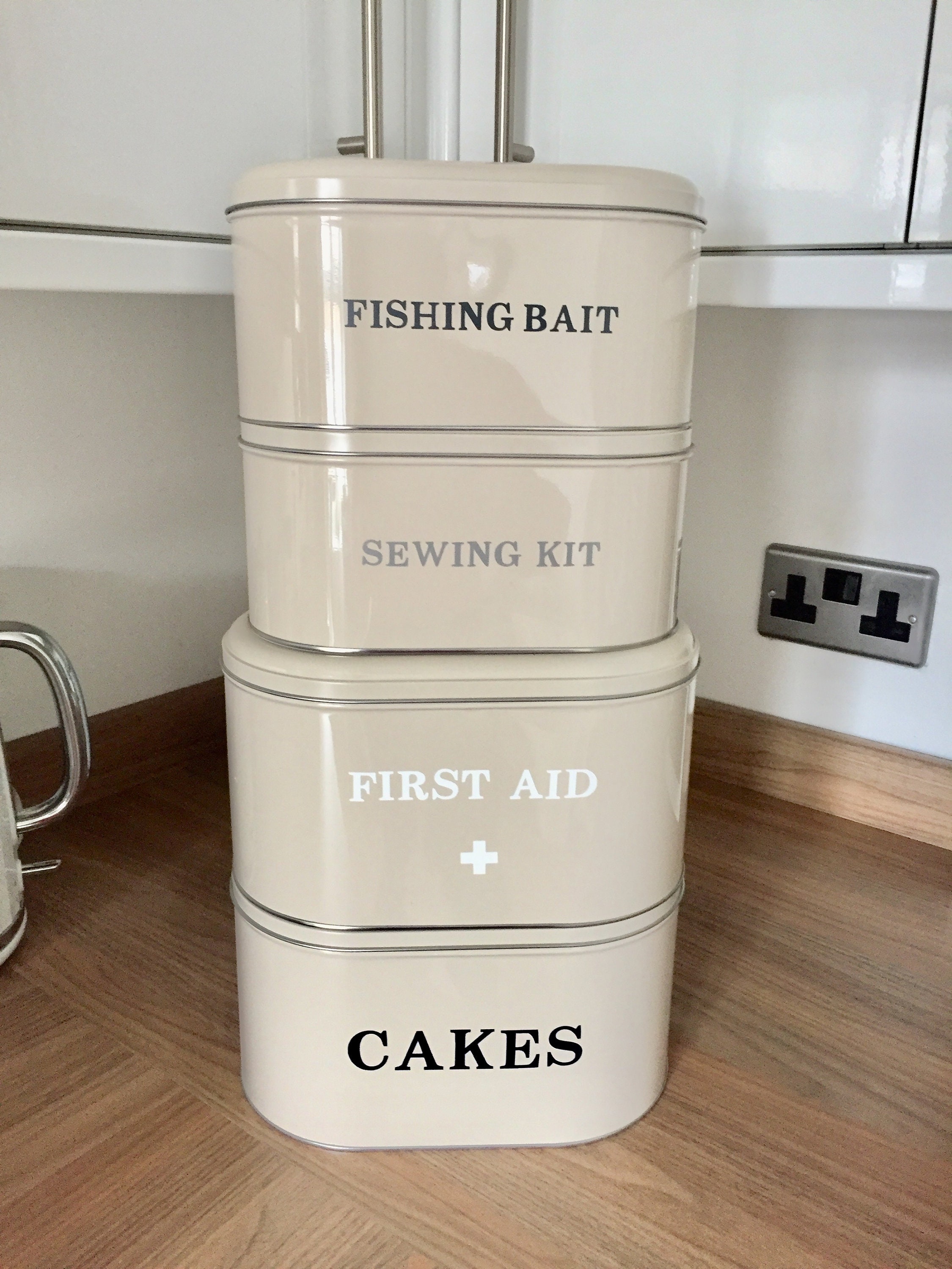Personalised stackable cake baking first aid tins with lid Etsy