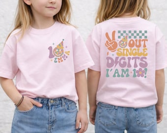 Camiseta de cumpleaños número 10 para niñas, camiseta de cumpleaños con dos dígitos