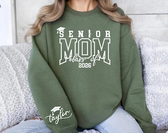 Senior Mom Sweatshirt: Grad Parent Gift, Class of 2026 Crewneck