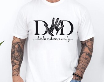 Custom Dad Shirt with Kids Names, Father's Day Gift