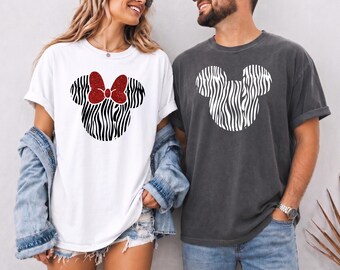 Camisetas a juego para parejas de Disney Safari, camiseta de Minnie y Mickey, camiseta para él y para ella.