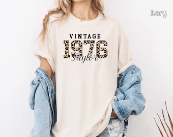 Camiseta Comfort Colors® Vintage 1976, Camiseta de cumpleaños personalizada, Regalo de 50 cumpleaños