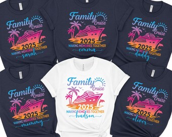Custom Family Cruise Shirt 2025, Gift for Summer Vacation, Matching Group Outfit, Personalized Beach Trip Tee, Cruise Squad Shirt