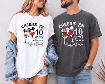 Camiseta Comfort Colors® del 10.º aniversario de Disney, camiseta para el viaje a Disney de la esposa y el esposo.