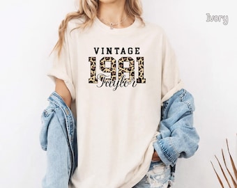 Camiseta Comfort Colors® Vintage 1981, Camiseta de cumpleaños personalizada, Regalo de cumpleaños número 45