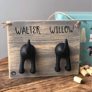 Personalised Double Dog Lead Hook, Custom Dog Hook, Collar Holder, Gift for Pet Lovers