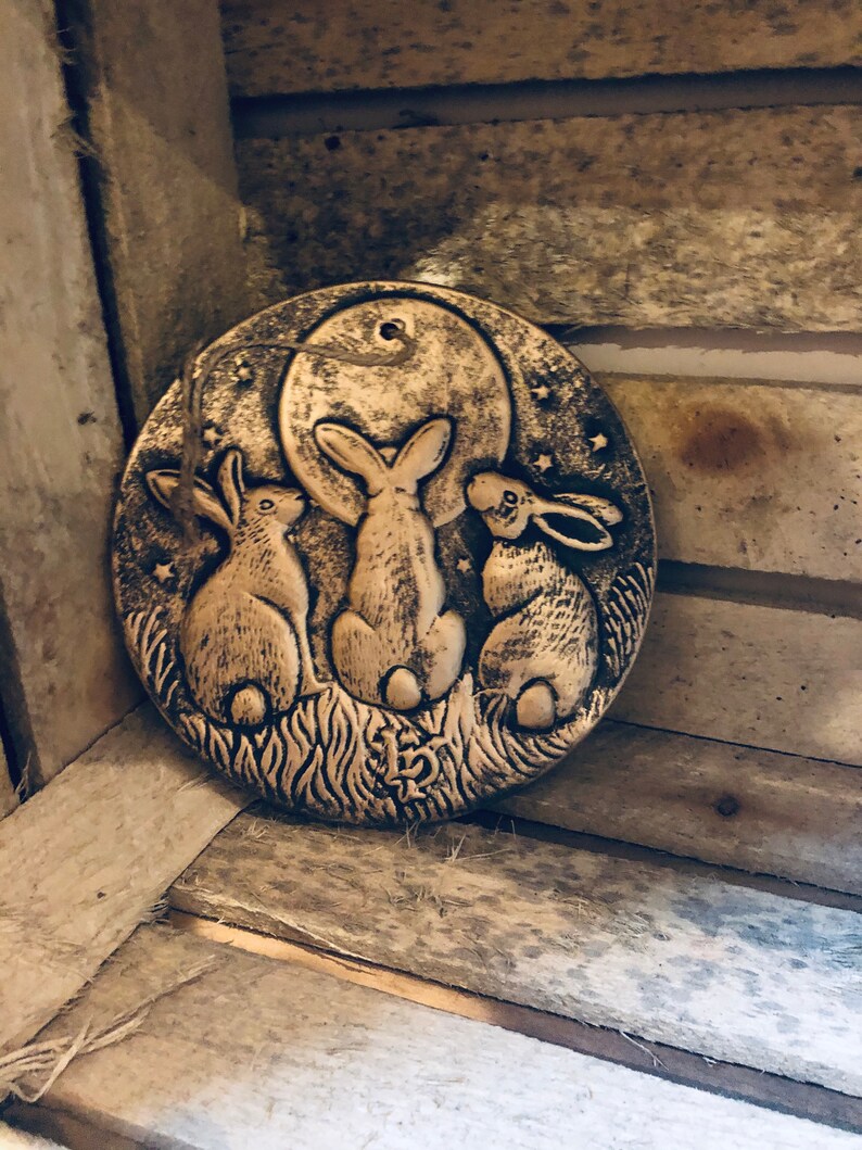 Terracotta Hare Garden Plaque Garden Fence Plaque Home Decor Etsy UK