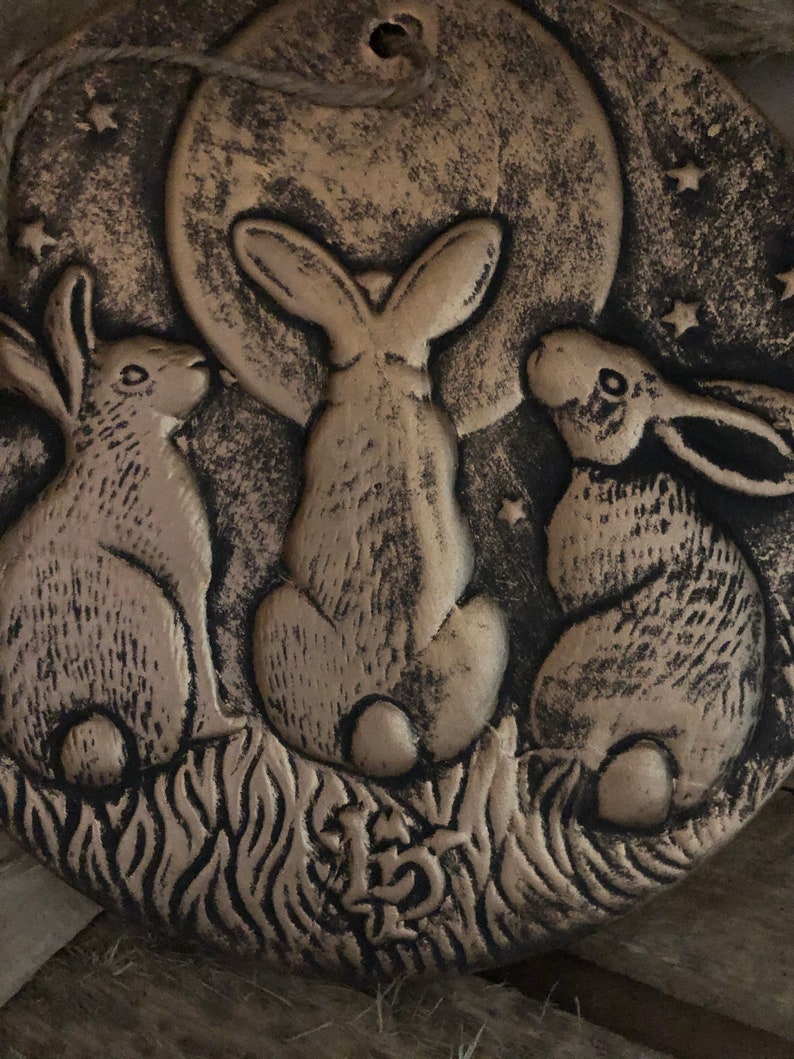 Terracotta Hare Garden Plaque Garden Fence Plaque Home Decor Etsy UK