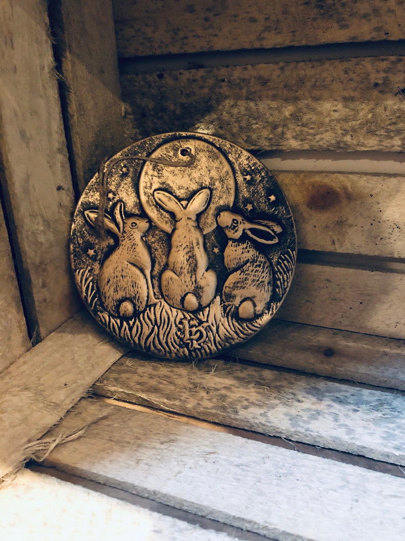 Terracotta Hare Garden Plaque Garden Fence Plaque Home Decor Etsy UK