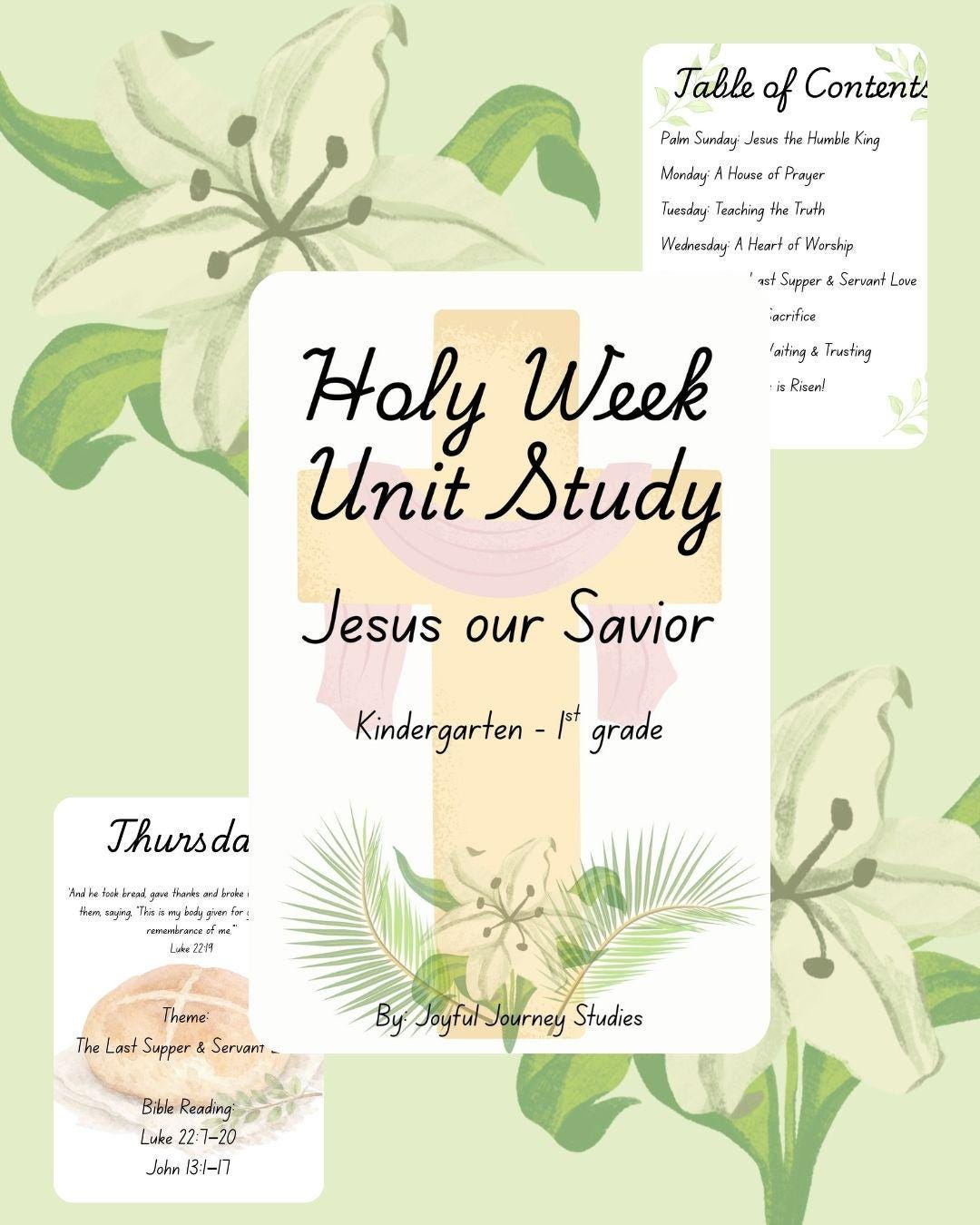 Holy Week Unit Study for K-1 | Christian Homeschool Bible Lessons ...