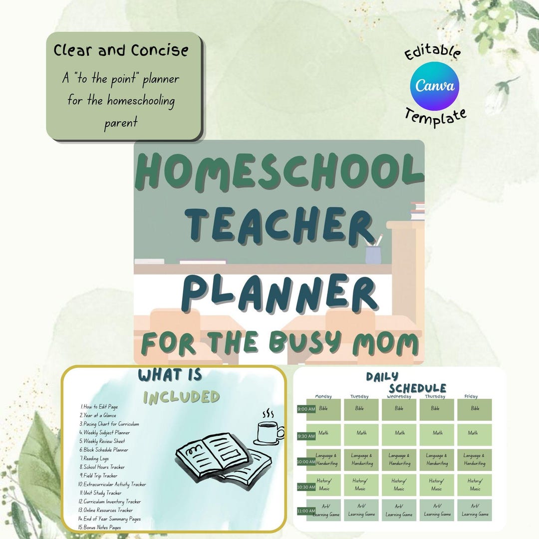 Homeschool Planner and Organizer | Curriculum Tracker, Lesson Plans ...