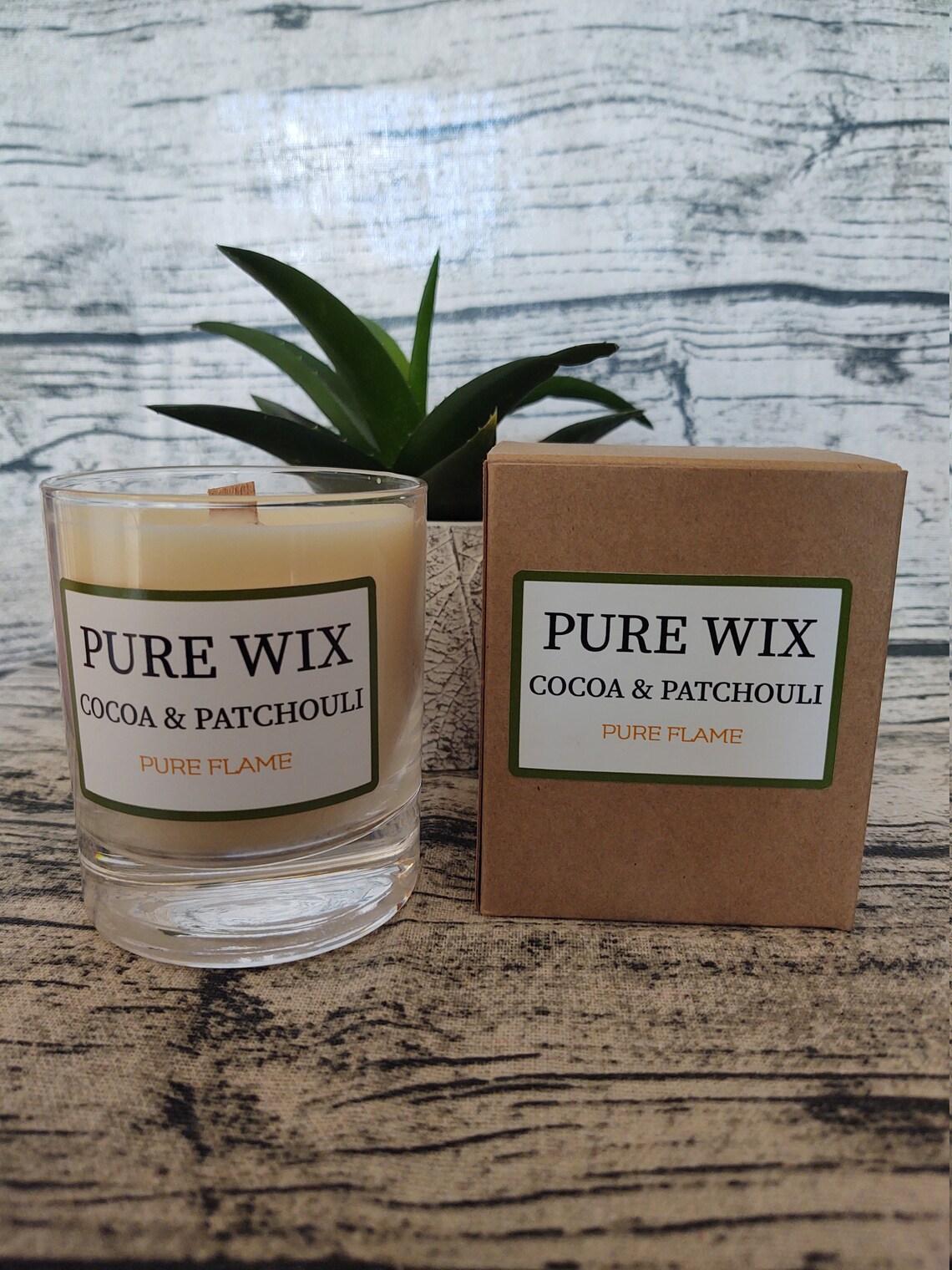 Pure Wix Cocoa and Patchouli. Eco Friendly Wood Wick Vegan Etsy