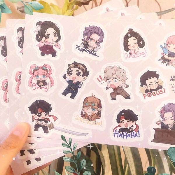 The Great Ace Attorney - Assorted Chibi Character Sticker Sheet