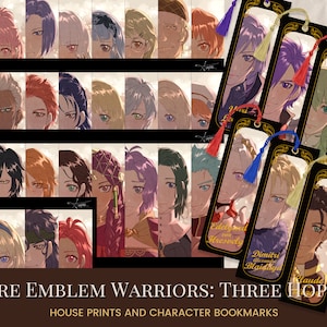 FE3H/FEW3H - ポストカードプリントとキャラクターブックマーク：エーデルガルト、ディミトリ、クロード、ユーリ、ベレト、シェズなど。