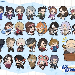 Ace Attorney Rubber Keychains - Phoenix, Miles, Apollo, Ryunosuke, etc.
