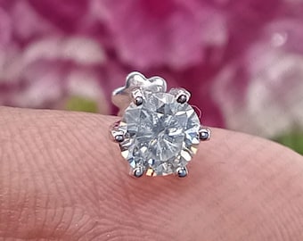 3 mm Moissanit-nässtift: Rund slipning, skruv i 925 sterlingsilver