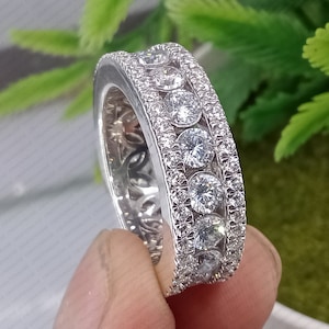 Lab Grown Diamond Mens Wedding Band: Eternity Style, VVS/VS Clarity