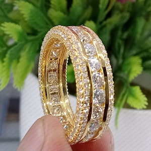 0.84ctw ronde geslepen briljante Moissanite mannen verlovingsring 14K Solid White Gold Ring, verjaardag & trouwring, cadeau voor man