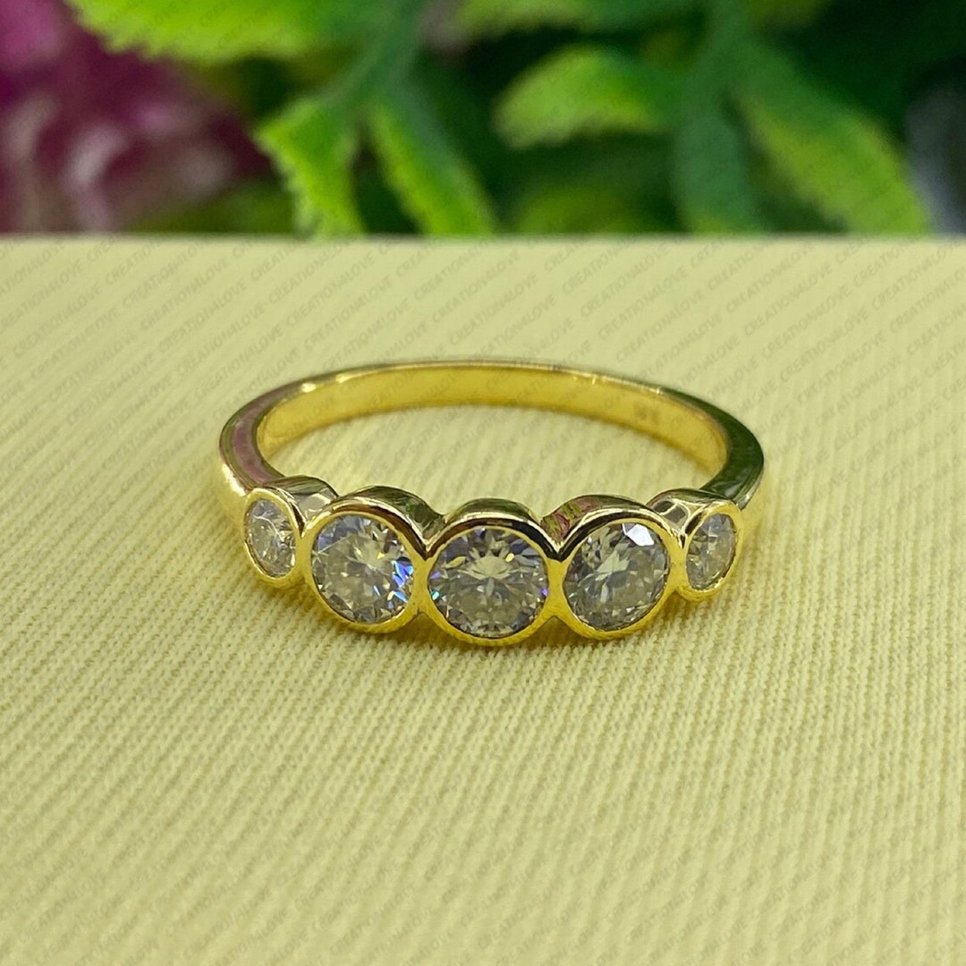 Delicate Moissanite Eternity Ring Moissanite Half Eternity Etsy
