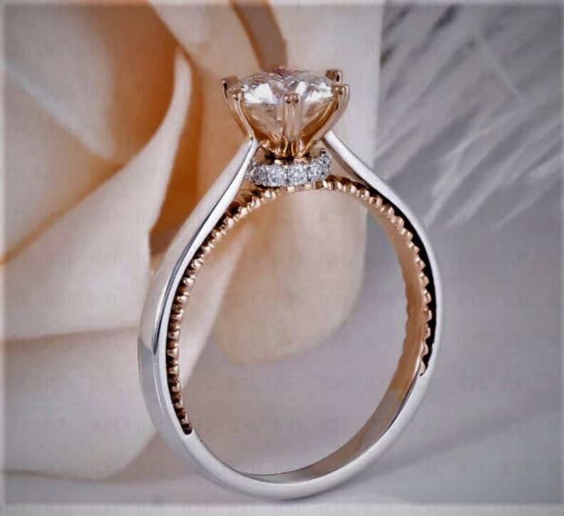 Engagement & Wedding Ring Round Cut Forever Brilliant Etsy