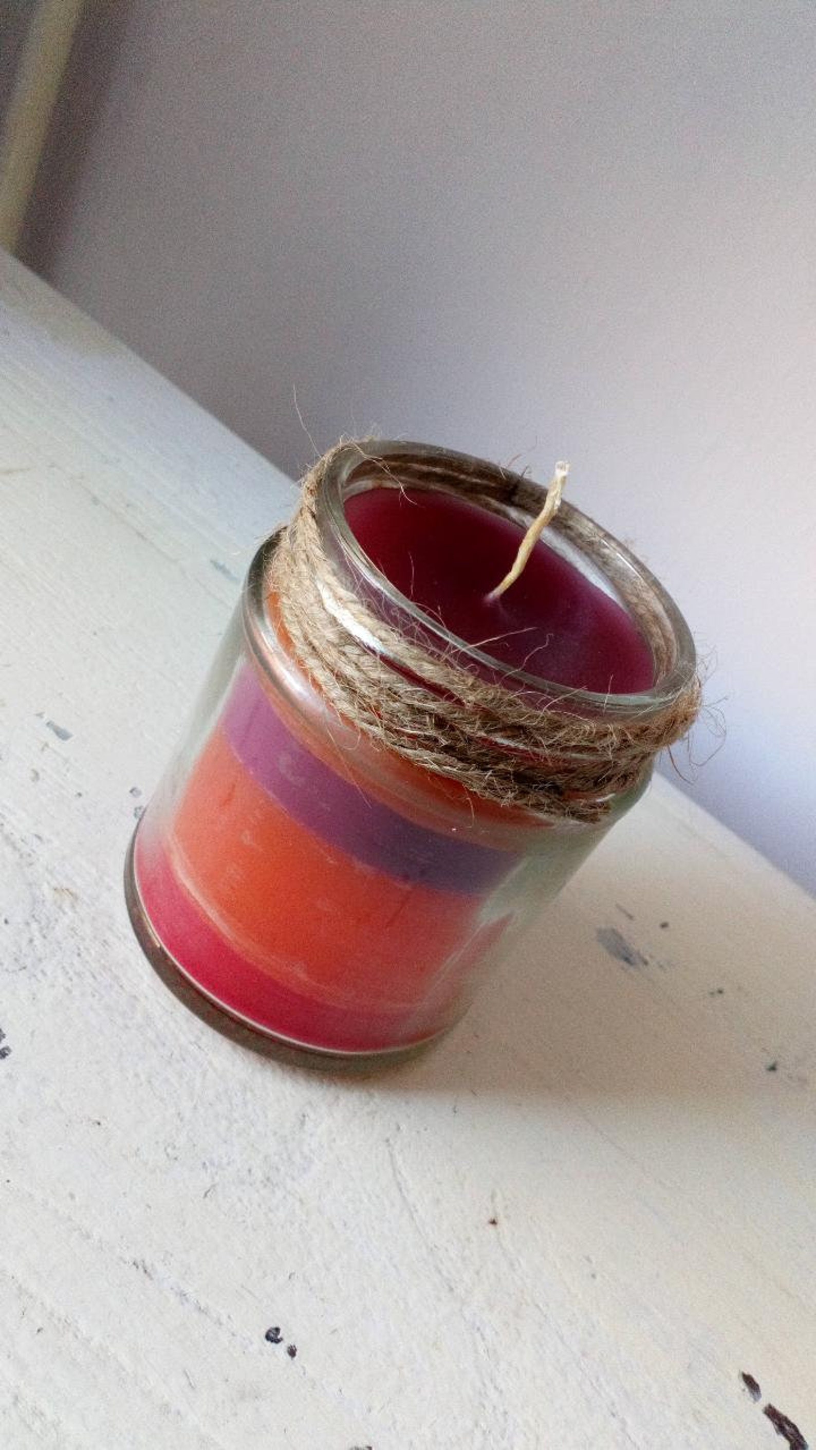 Bougie multicolore dans un bocal Etsy France