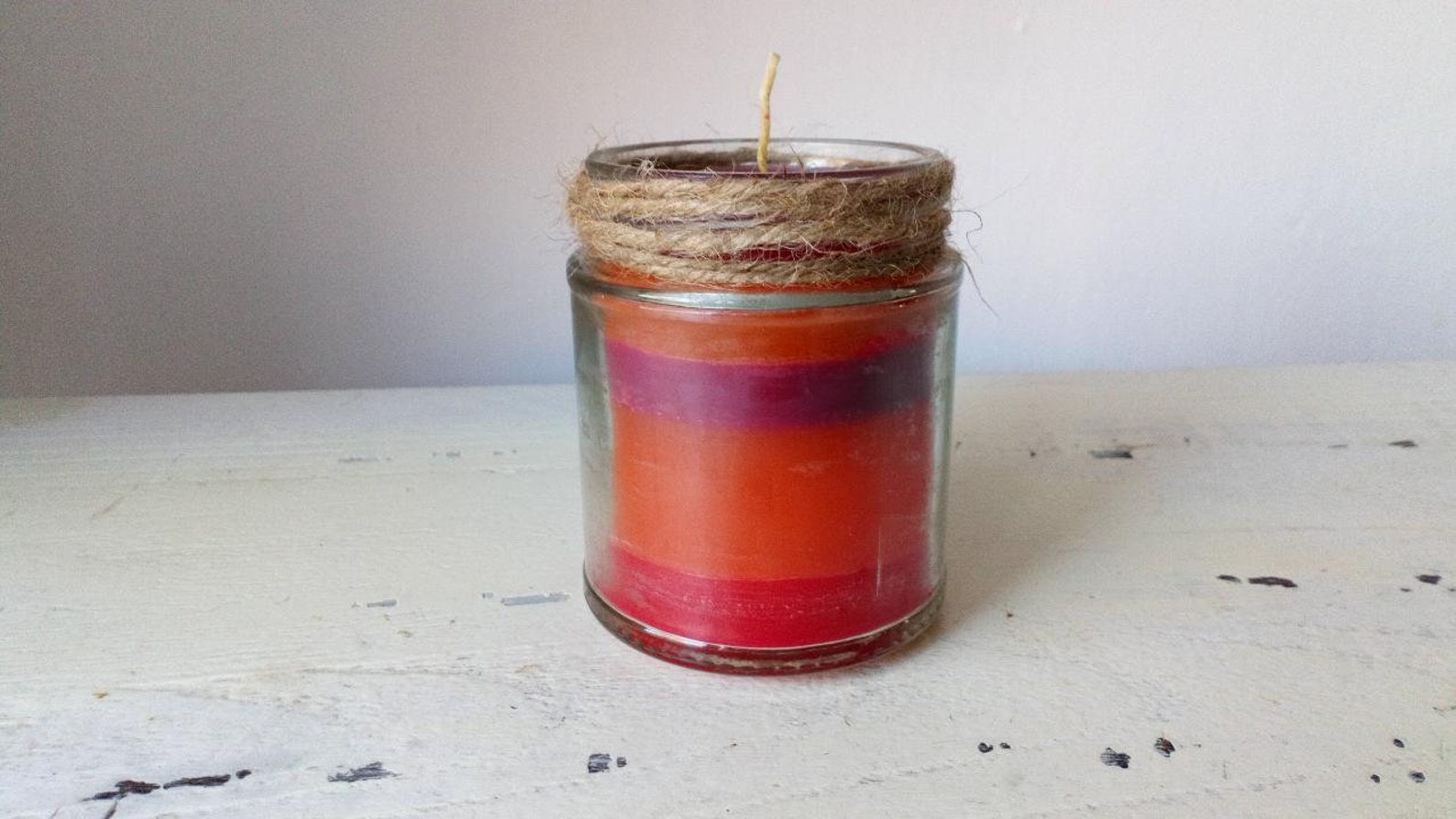 Multi Coloured Candle in a Jar Etsy