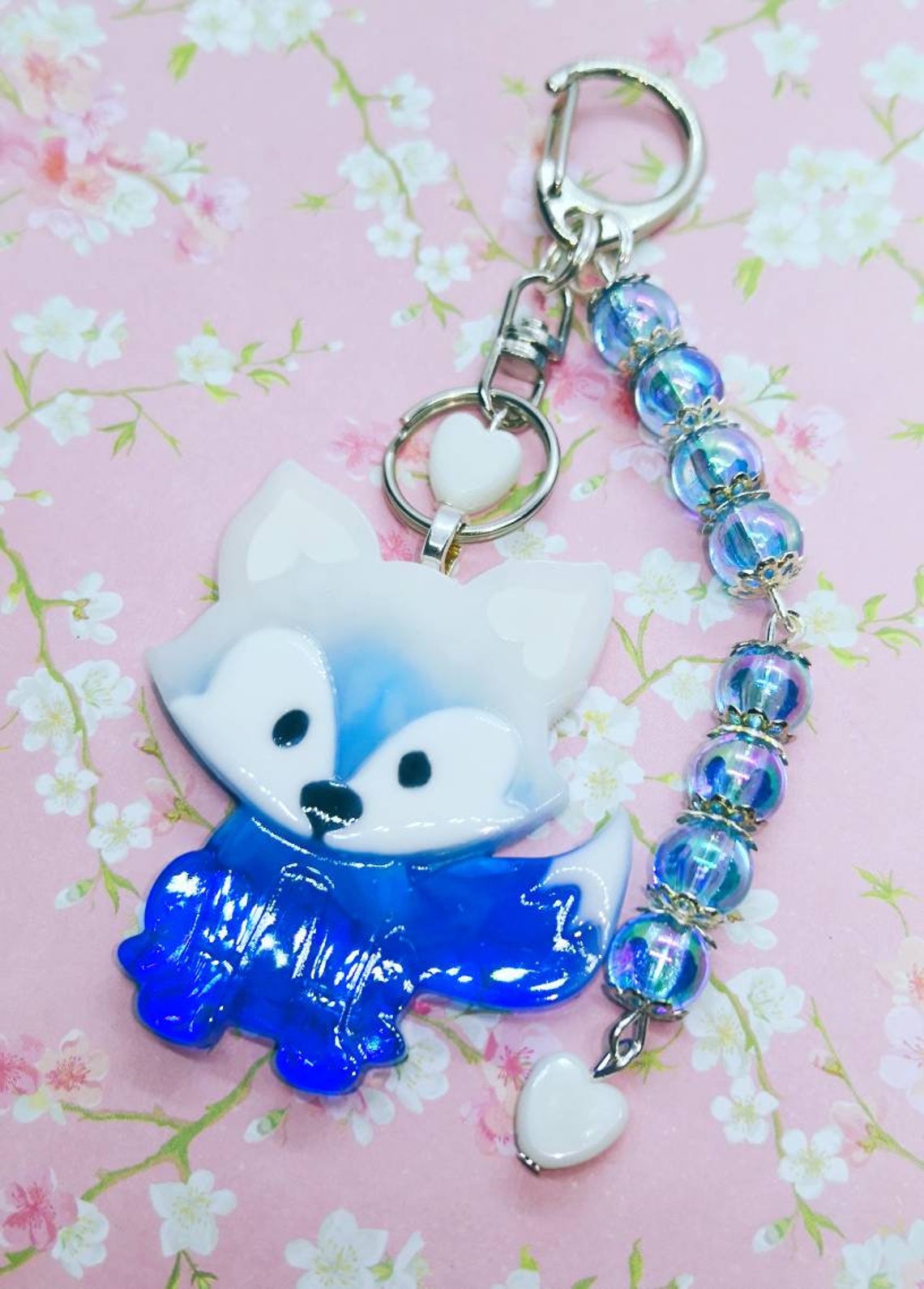 Fox charm resin fox keychain kawaii fox keychain cute Etsy