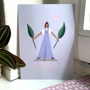 Art Print Print Garden Plants Self-Love Women’s Power Positive Thoughts Power Gift Reminder Art Print Modern Growth