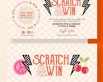 DIY Canva Scratch off Ticket, Trucker Hat Template, Hat Bar Customer Thank you insert card, Scratch Off Thank you Card, scratch off win