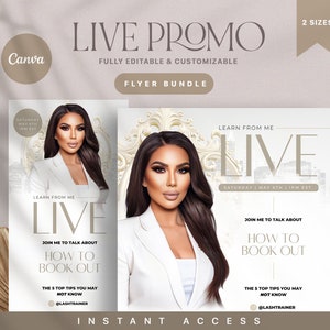 Social Media Flyer, Instagram Live Flyer,  Live Promotion Flyer, Canva Flyer, Edit In Canva, Going Live Template, Live Course Flyer